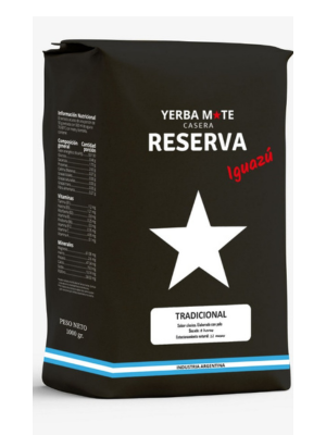 Yerba mate reserva del che despalada o sin palo, reserva misiones